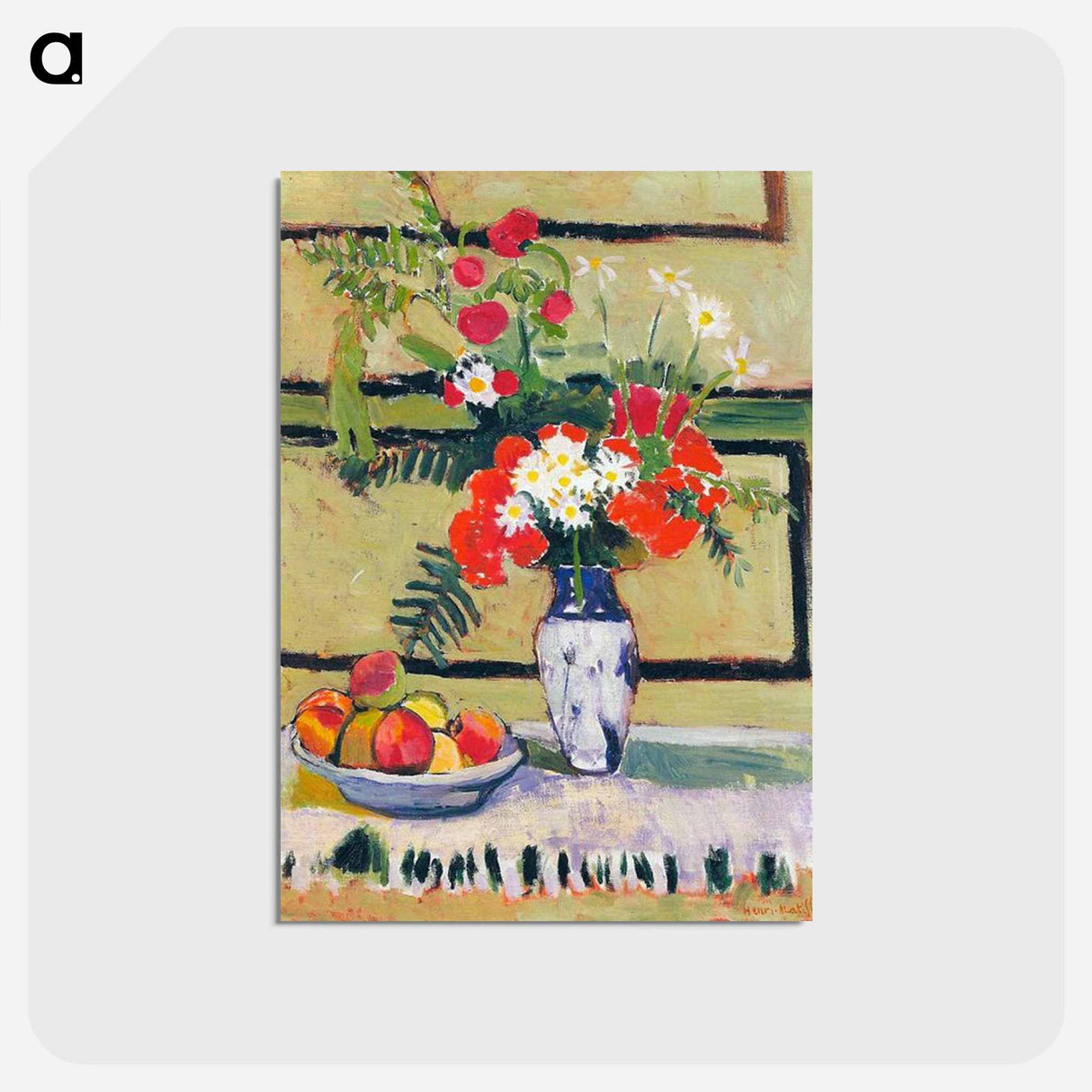 アートポストカード-Flowers and Fruit - アンリ マティス Postcard.