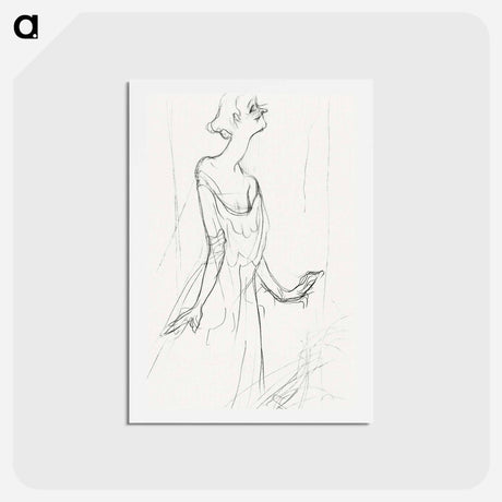 アートポストカード-Yvette Guilbert Singing - アンリ ド トゥールーズ ロートレック Postcard.