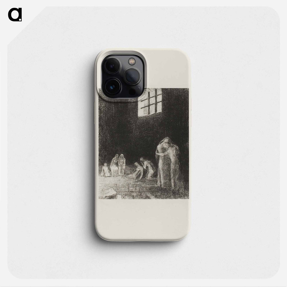 In the Shadow Are People, Weeping and Praying, Surrounded by Others Who Are Exhorting Them - Odilon Redon Phone Case.