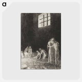 アートポストカード-In the Shadow Are People, Weeping and Praying, Surrounded by Others Who Are Exhorting Them - オディロン ルドン Postcard.