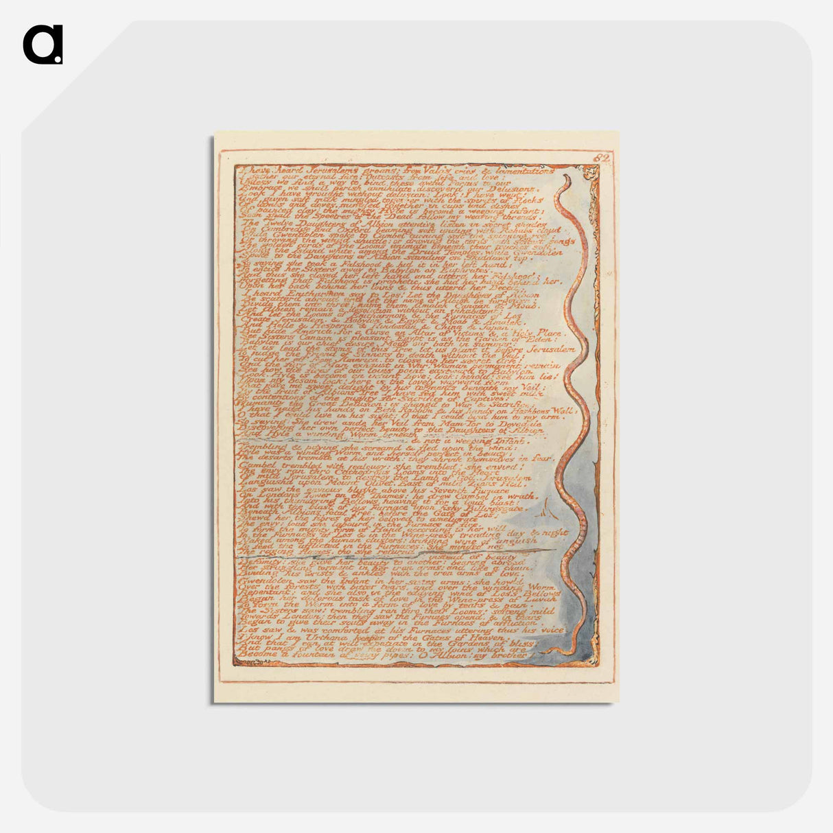 アートポストカード-Jerusalem, Plate 82, "I have heard Jerusalems groans...." - ウィリアム ブレイク Postcard.