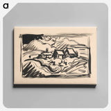 Landscape with cottages - アーノルド ピーター ワイズ クビンチャン Canvas.
