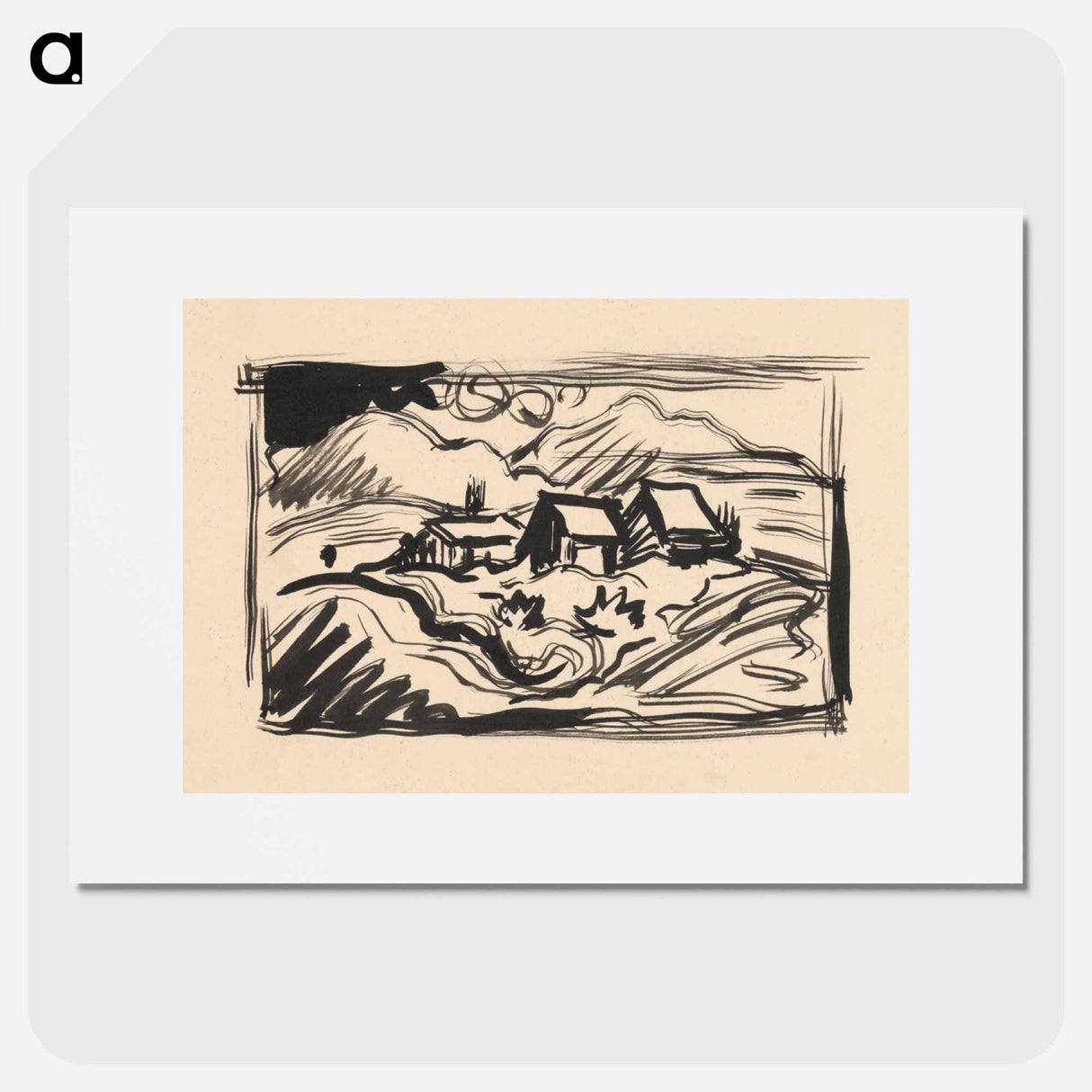 Landscape with cottages - アーノルド ピーター ワイズ クビンチャン Poster.