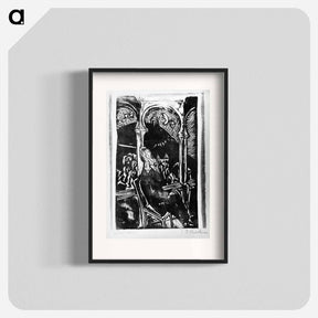 アートポスター-Balcony, Prof Gräf, Jena, dreaming man by Ernst Ludwig Kirchner - エルンスト ルートヴィヒ キルヒナー Poster.