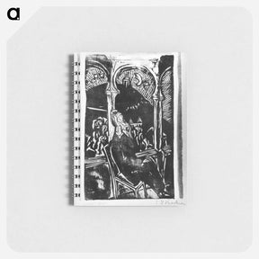 アートメモ帳-Balcony, Prof Gräf, Jena, dreaming man by Ernst Ludwig Kirchner - エルンスト ルートヴィヒ キルヒナー Memo.