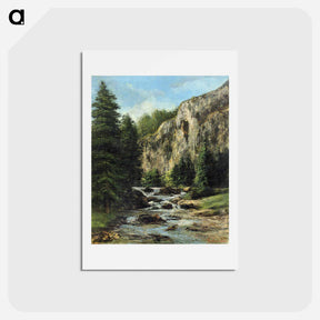 アートポストカード-Study for Landscape with Waterfall - ギュスターヴ クールベ Postcard.