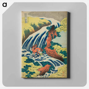 アートパネル-Waterfall where Yoshitsune Washed his Horse, Yoshino, Yamato Province - 葛飾 北斎 Canvas.
