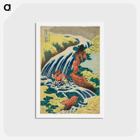 アートポストカード-Waterfall where Yoshitsune Washed his Horse, Yoshino, Yamato Province - 葛飾 北斎 Postcard.