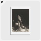 アートポストカード-Flowers Fall and the Head of a Python Appears - オディロン ルドン Postcard.