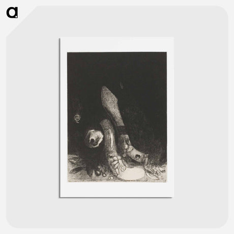 アートポストカード-Flowers Fall and the Head of a Python Appears - オディロン ルドン Postcard.