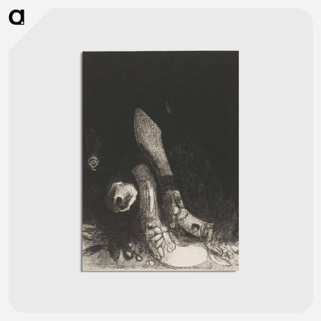 アートポストカード-Flowers Fall and the Head of a Python Appears - オディロン ルドン Postcard.