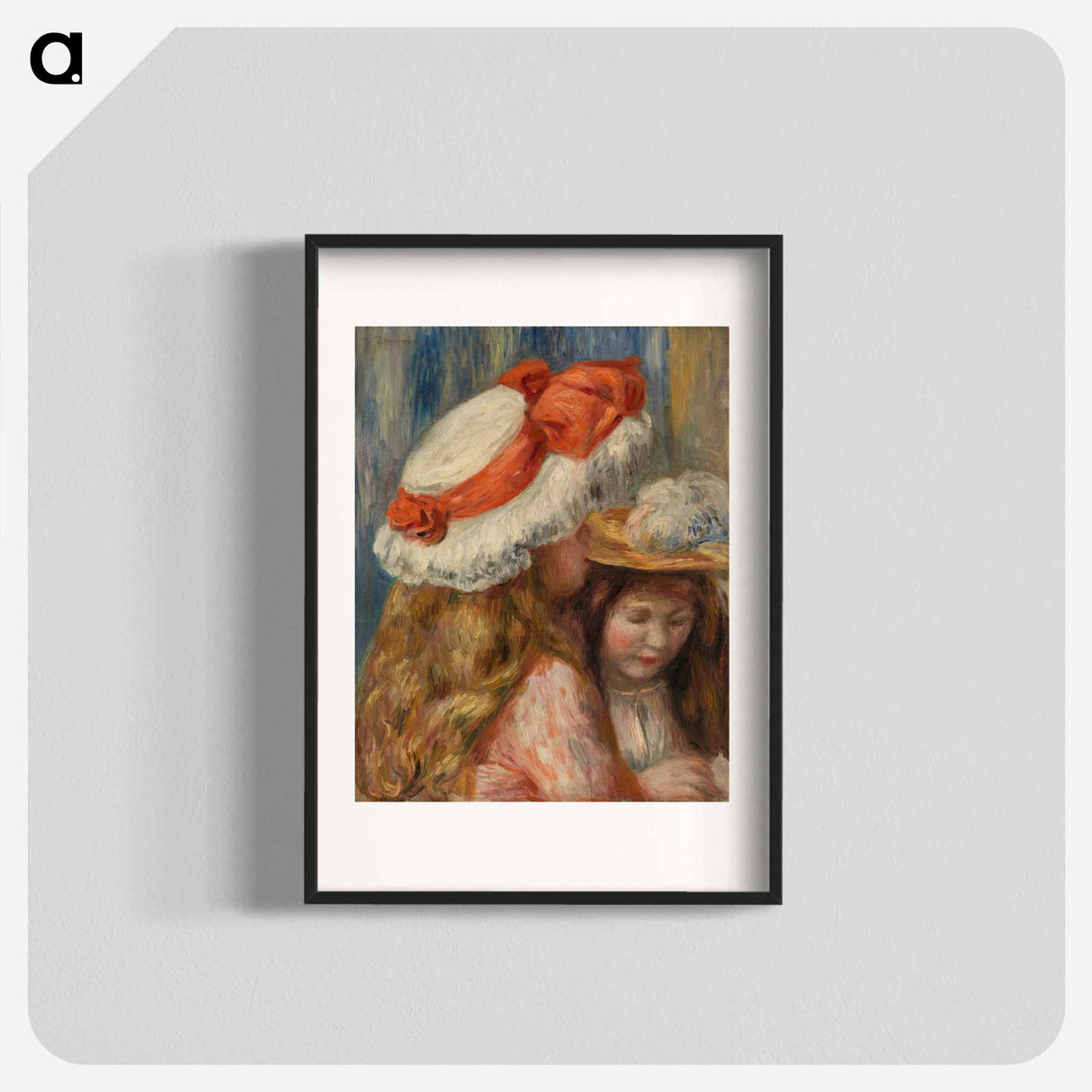 Girls with Hats - Pierre-Auguste Renoir Poster.