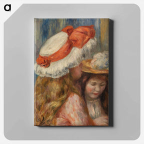 アートパネル-Girls with Hats - ピエール オーギュスト ルノワール Canvas.