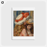 アートポストカード-Girls with Hats - ピエール オーギュスト ルノワール Postcard.
