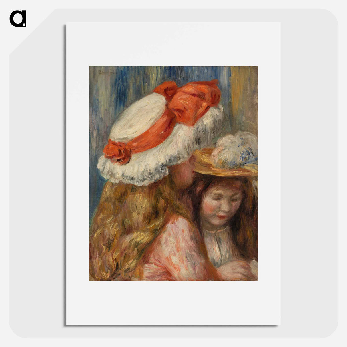 Girls with Hats - Pierre-Auguste Renoir Poster.