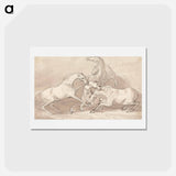 アートポストカード-A Group of Five Horses Fighting
 - イェール大学アートギャラリー Postcard.