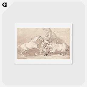 アートポストカード-A Group of Five Horses Fighting
 - イェール大学アートギャラリー Postcard.