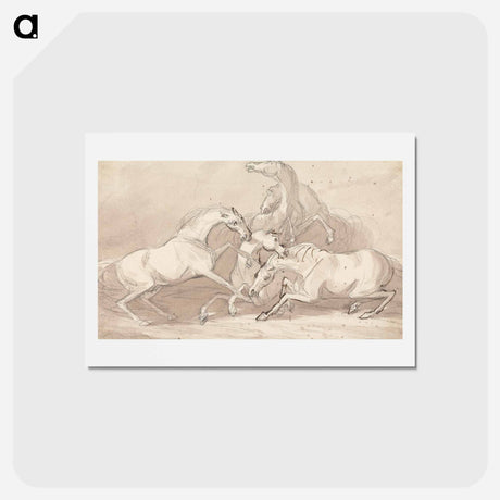アートポストカード-A Group of Five Horses Fighting
 - イェール大学アートギャラリー Postcard.