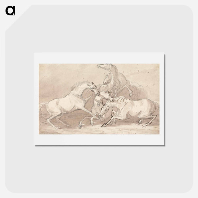 アートポストカード-A Group of Five Horses Fighting
 - イェール大学アートギャラリー Postcard.