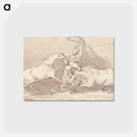 アートポストカード-A Group of Five Horses Fighting
 - イェール大学アートギャラリー Postcard.