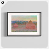 Haystacks, End of Day, Autumn - クロード モネ Poster.