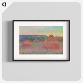アートポスター-Haystacks, End of Day, Autumn - クロード モネ Poster.