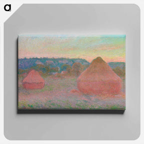 アートパネル-Haystacks, End of Day, Autumn - クロード モネ Canvas.