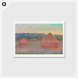 アートポストカード-Haystacks, End of Day, Autumn - クロード モネ Postcard.