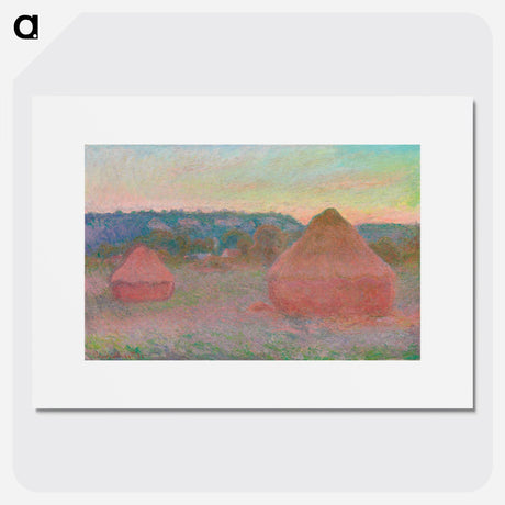 Haystacks, End of Day, Autumn - Claude Monet Poster.