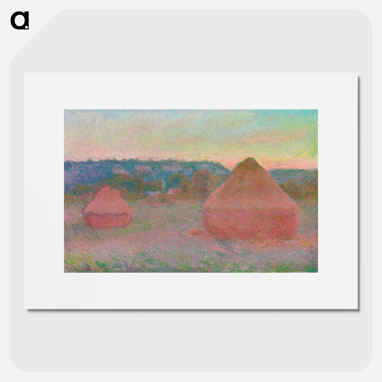 Haystacks, End of Day, Autumn - クロード モネ Poster.