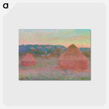 アートポストカード-Haystacks, End of Day, Autumn - クロード モネ Postcard.