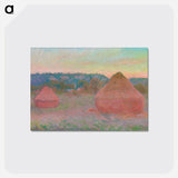 Haystacks, End of Day, Autumn - クロード モネ Postcard.