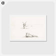 アートポストカード-Sketches of a lying goat and a sheep - ジャン ベルナール Postcard.