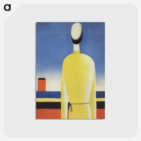 アートポストカード-Complex Presentiment: Half-Figure in a Yellow Shirt - カジミール マレーヴィチ Postcard.
