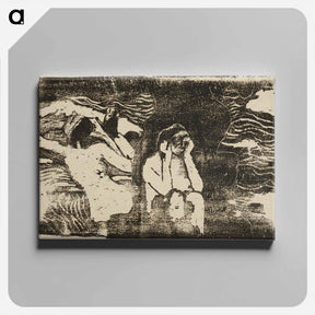 アートパネル-At the Black Rocks - ポール ゴーギャン Canvas.