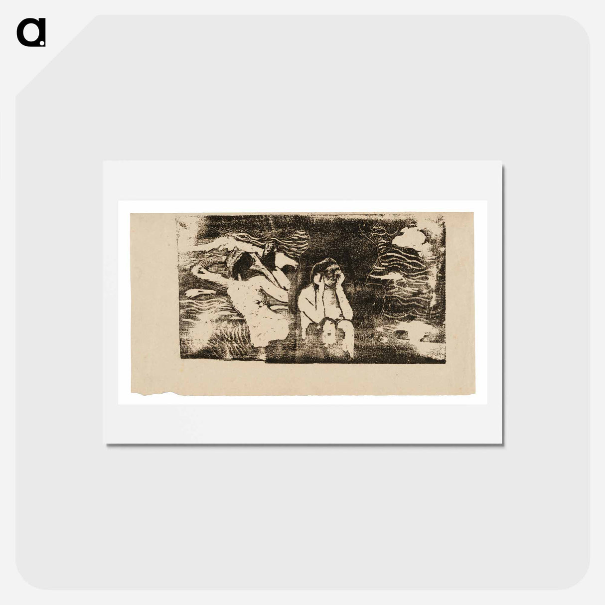 アートポストカード-At the Black Rocks - ポール ゴーギャン Postcard.