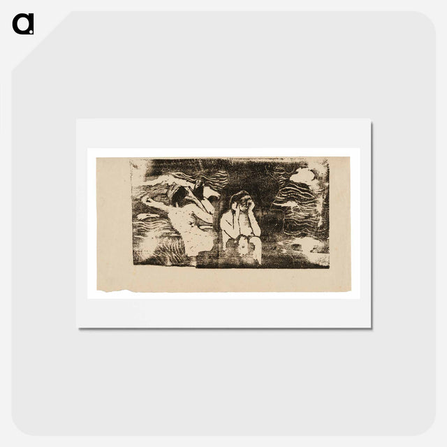 アートポストカード-At the Black Rocks - ポール ゴーギャン Postcard.