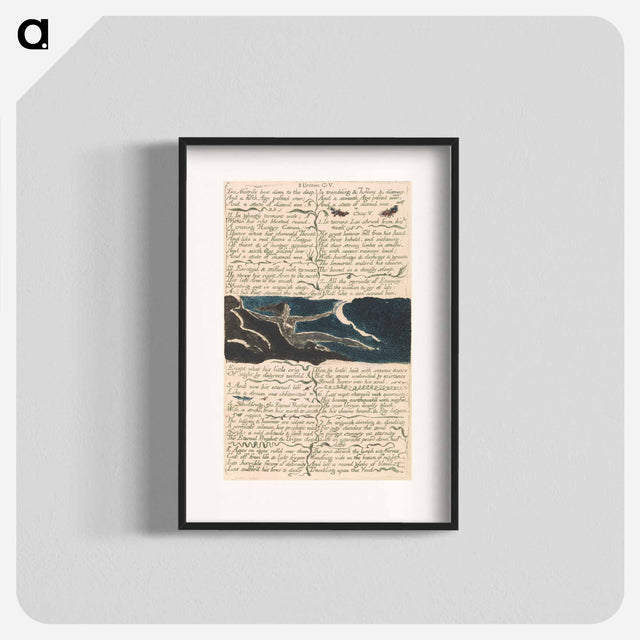 アートポスター-The First Book of Urizen, Plate 11, "Two nostrils bent down to the deep . . . ." - ウィリアム ブレイク Poster.