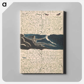 アートパネル-The First Book of Urizen, Plate 11, "Two nostrils bent down to the deep . . . ." - ウィリアム ブレイク Canvas.