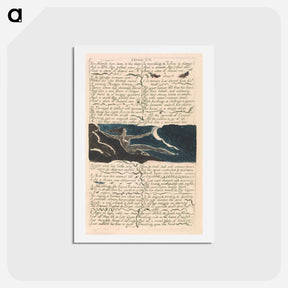 アートポストカード-The First Book of Urizen, Plate 11, "Two nostrils bent down to the deep . . . ." - ウィリアム ブレイク Postcard.
