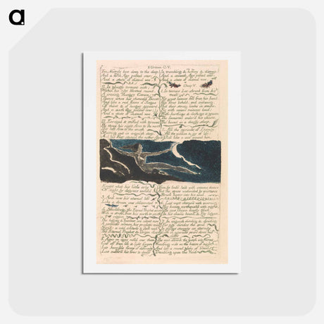 アートポストカード-The First Book of Urizen, Plate 11, "Two nostrils bent down to the deep . . . ." - ウィリアム ブレイク Postcard.