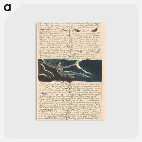 アートポストカード-The First Book of Urizen, Plate 11, "Two nostrils bent down to the deep . . . ." - ウィリアム ブレイク Postcard.