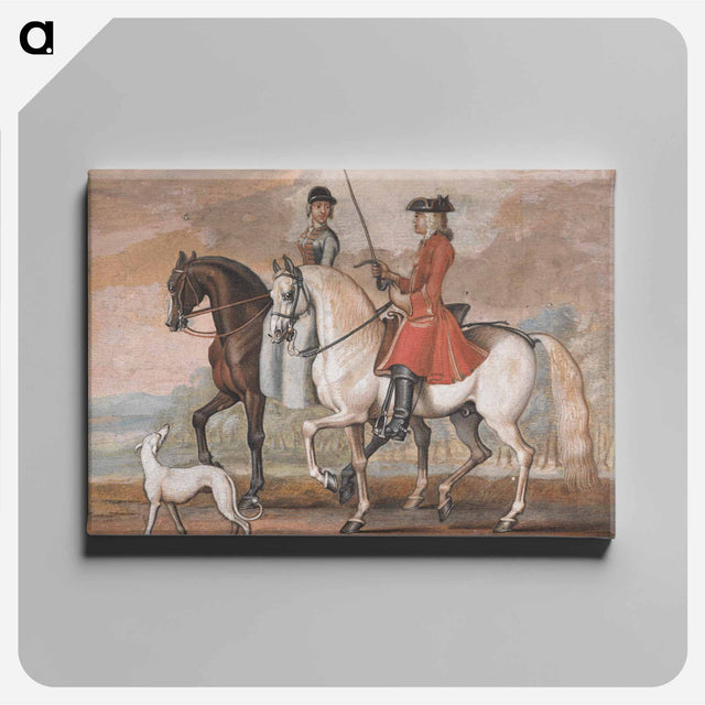 アートパネル-A Gentleman on a Managed Horse Riding Out With a Lady
 - イェール大学アートギャラリー Canvas.