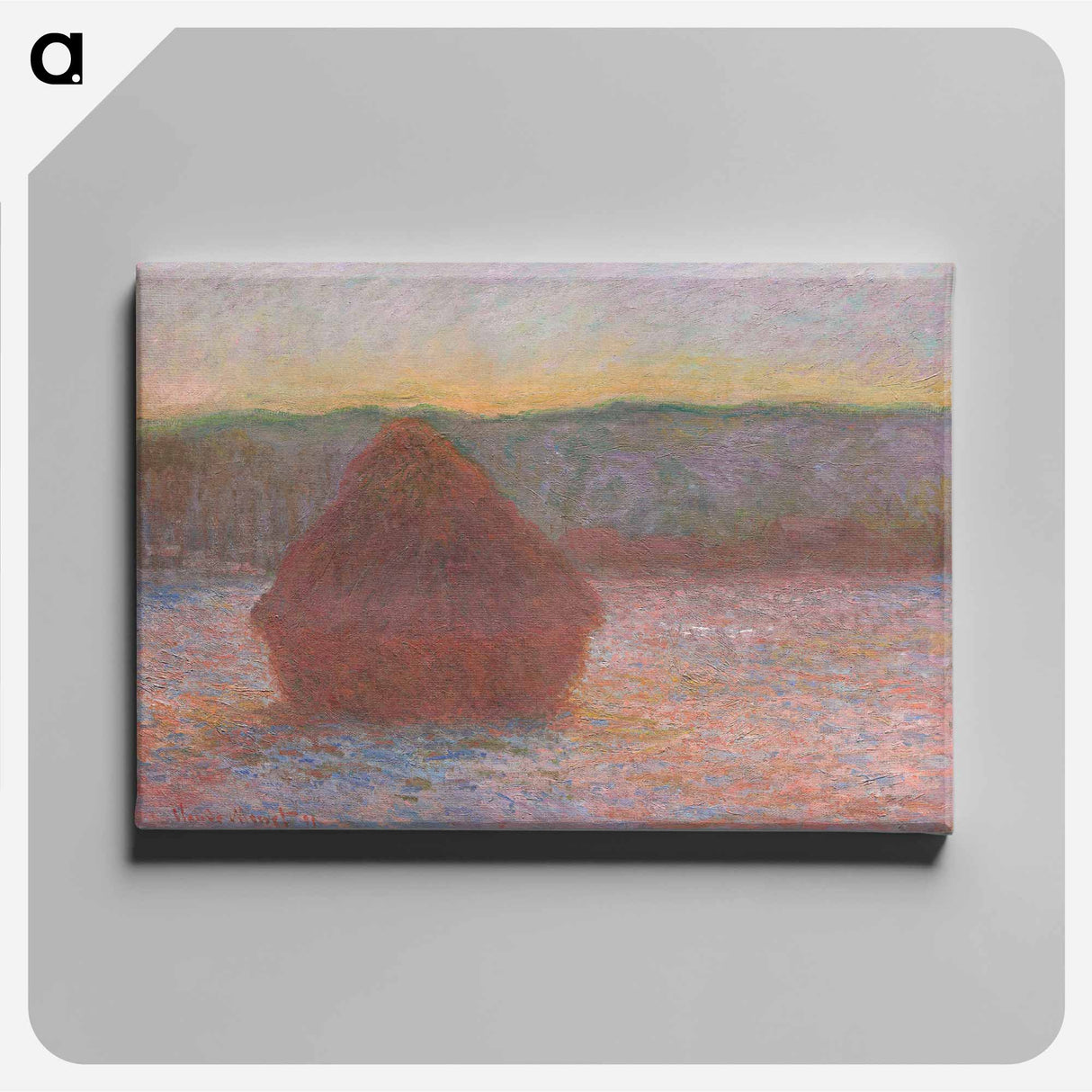 Haystacks, Thaw, Sunset - クロード モネ Canvas.