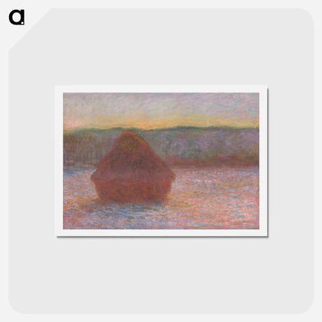 アートポストカード-Haystacks, Thaw, Sunset - クロード モネ Postcard.