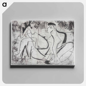 アートパネル-Zwei nackte Mädchen in freien - エルンスト ルートヴィヒ キルヒナー Canvas.