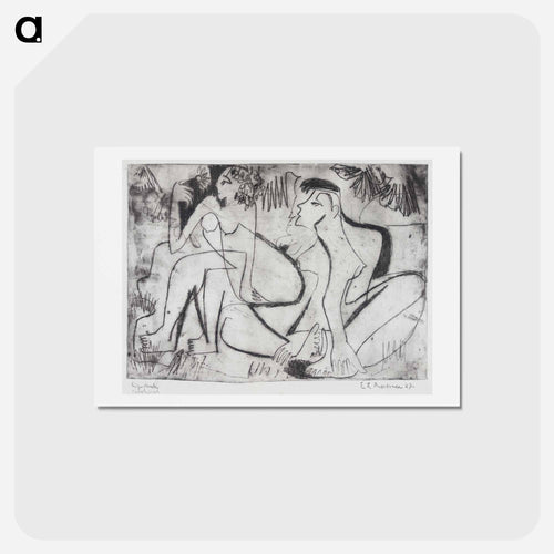 Zwei nackte Mädchen in freien - エルンスト ルートヴィヒ キルヒナー Postcard.