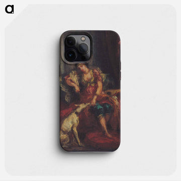 Woman from Algiers with Windhund - ウジェーヌ ドラクロワ Phone Case.