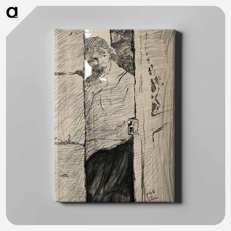 アートパネル-At the Door - アンリ ド トゥールーズ ロートレック Canvas.