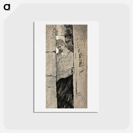 アートポストカード-At the Door - アンリ ド トゥールーズ ロートレック Postcard.